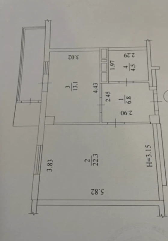 Продажа 1-комнатной квартиры 52 м²