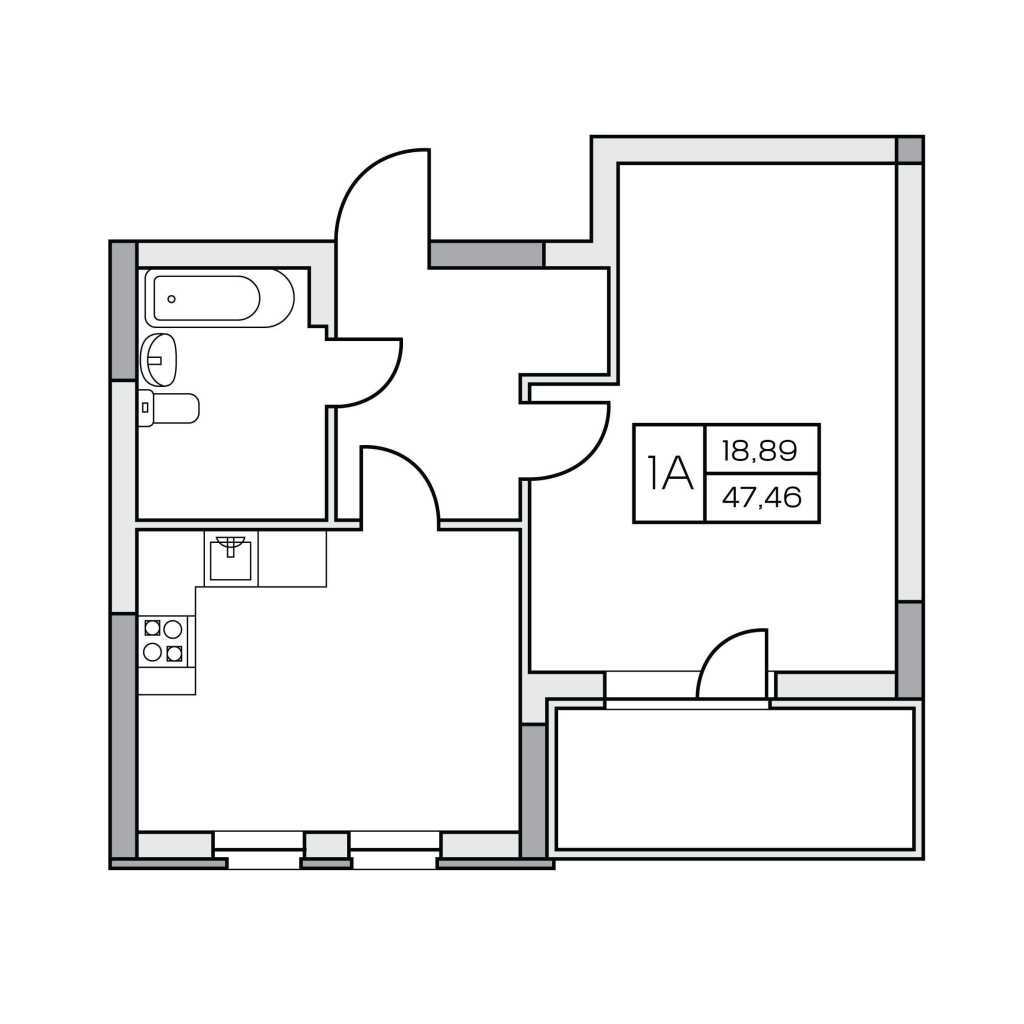 Продажа 1-комнатной квартиры 47 м², Олеся Бабия ул., Бердника, 1д