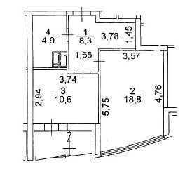 Аренда 1-комнатной квартиры 50 м², Казимира Малевича ул., 89