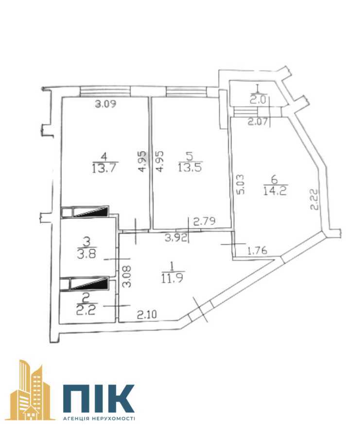 Продаж 2-кімнатної квартири 61 м², Новопольова вул., 2/1