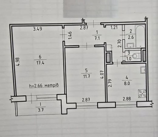 Продаж 2-кімнатної квартири 51.5 м², Харківська вул.