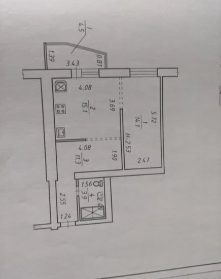 Продаж 1-кімнатної квартири 49 м², Новомістинська вул.