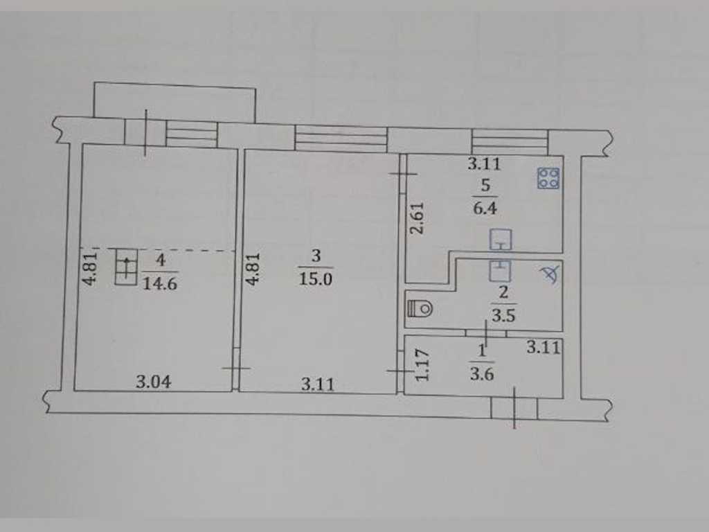 Продажа 2-комнатной квартиры 45 м², Фрунзе, 124