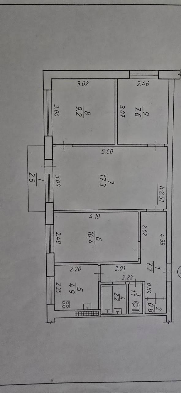 Продаж 4-кімнатної квартири 63.3 м², Суджанский пров.