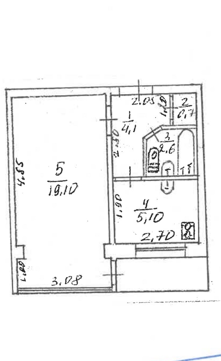 Продаж 1-кімнатної квартири 33 м²