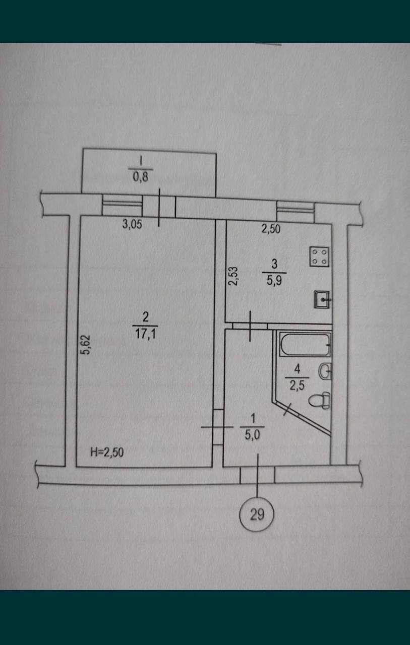 Продаж квартири з вільним плануванням 35 м², Володимира Бизова вул., 32