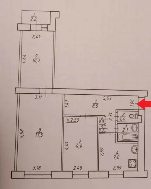 Продаж 3-кімнатної квартири 60 м², Новомістинська вул.