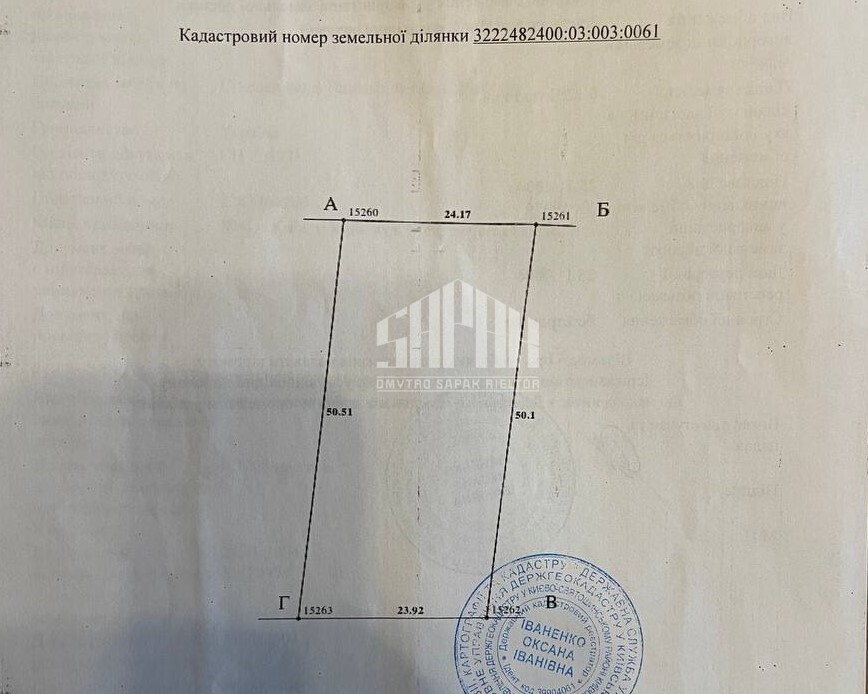 Продаж ділянки під індивідуальне житлове будівництво 12 соток, ул.Ивана Франка