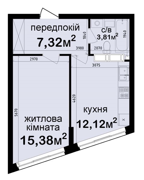 1-кімнатна 38.63 м² в ЖК Кришталевi джерела від 48 450 грн/м², Київ