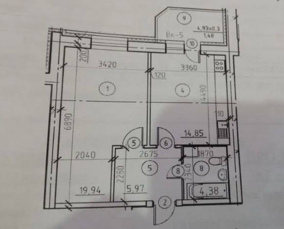 Продажа 1-комнатной квартиры 46.7 м², Михаила Лушпы просп.