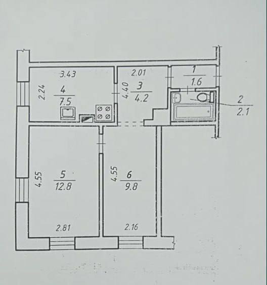 Продаж 2-кімнатної квартири 38 м², Козацький просп.