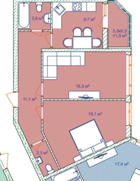 Продажа 2-комнатной квартиры 65 м², Фонтанская дор., 118а/1