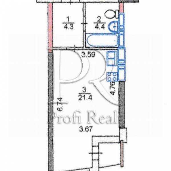 Продаж 1-кімнатної квартири 31 м², Каховська вул., 62А