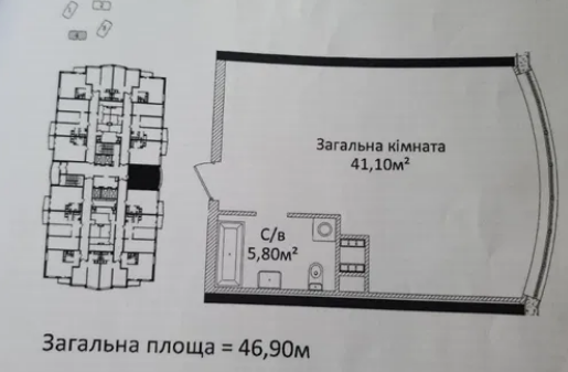 Продаж 1-кімнатної квартири 47 м², Гагарина просп.