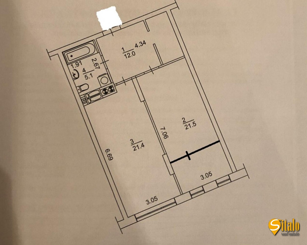 Продаж 2-кімнатної квартири 60 м², Центральна вул., 21А