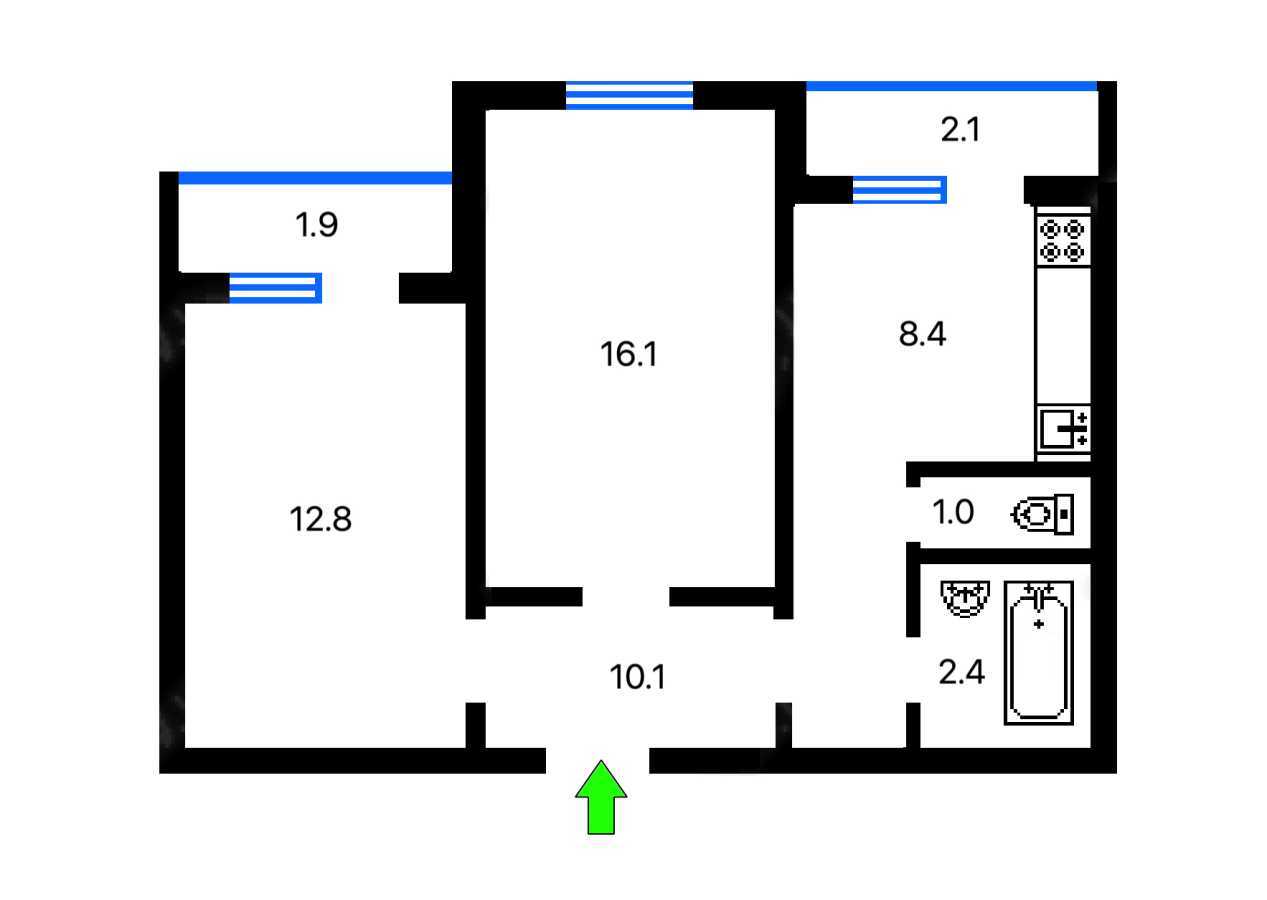 Продажа 2-комнатной квартиры 55 м², Вадима Гетьмана ул., 46А/4