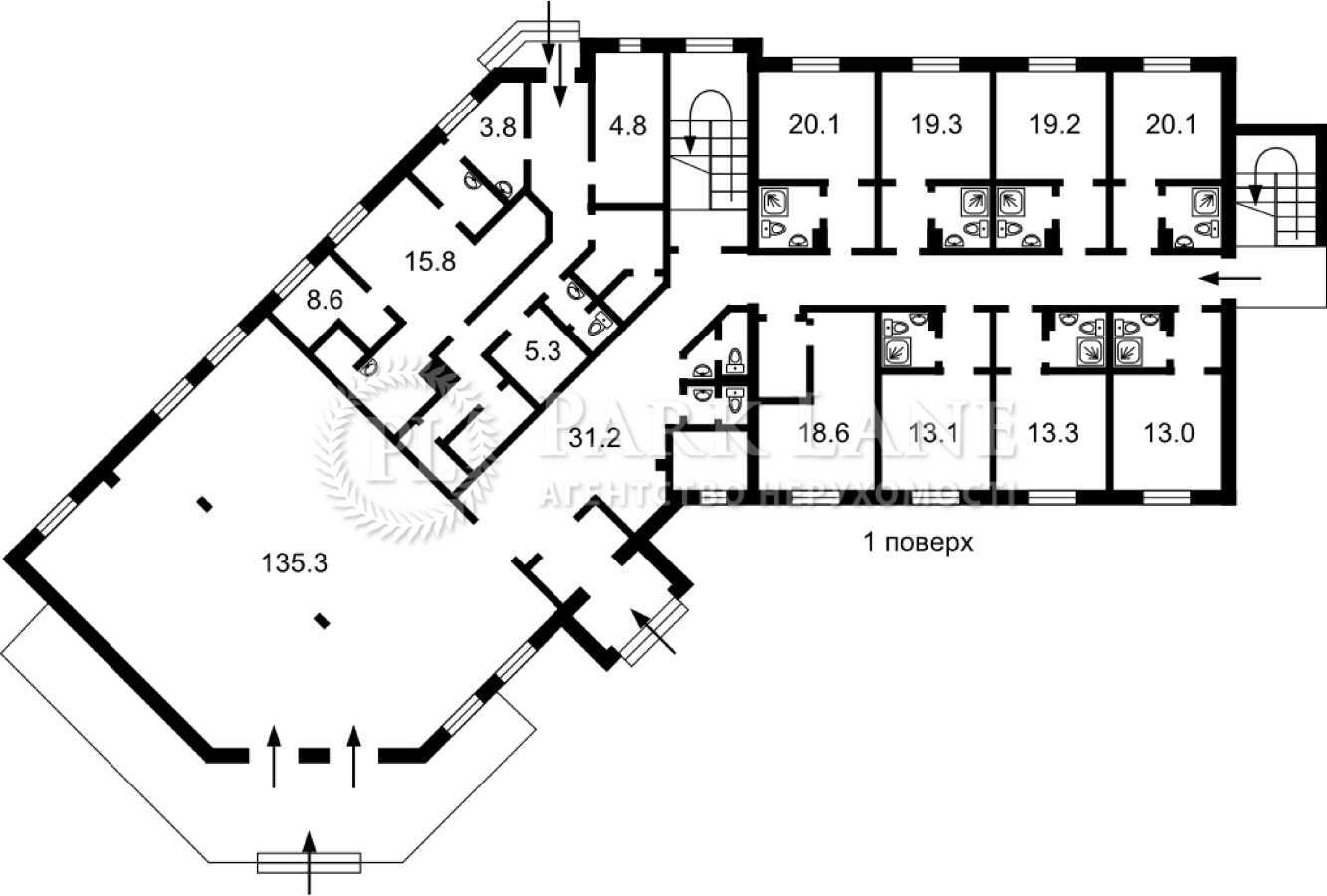 Продаж готельного комплекса 1000 м², Звенигородська