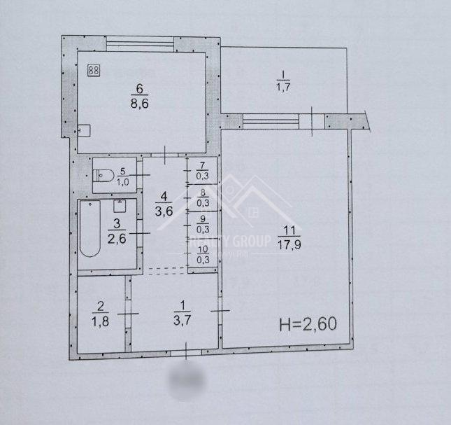 Продаж 1-кімнатної квартири 42 м²