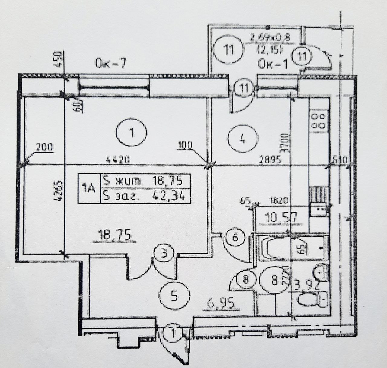 Продажа 1-комнатной квартиры 42 м², Михаила Лушпы просп.