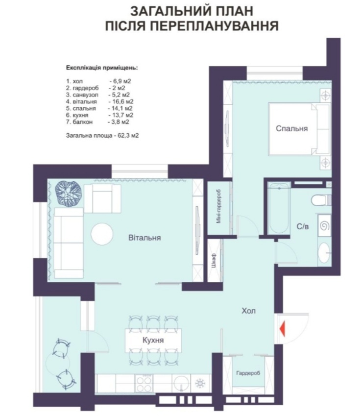 Продажа 1-комнатной квартиры 62 м², Каховская ул., 62А