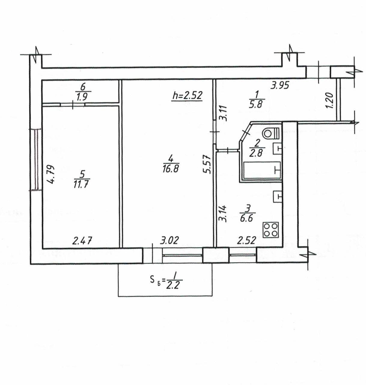 Продаж 2-кімнатної квартири 47.8 м², Тараса Шевченка просп.