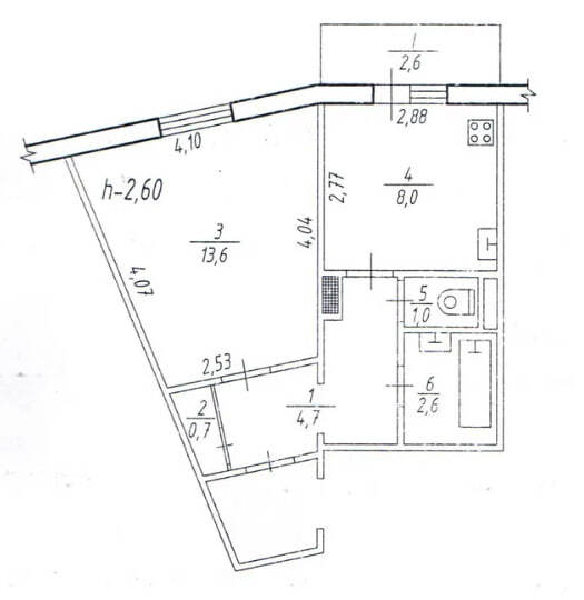 Продаж 1-кімнатної квартири 33.2 м², Михайла Лушпи просп.