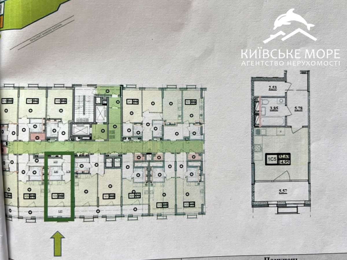 Продажа 1-комнатной квартиры 33 м², Николая Бажана просп., 17
