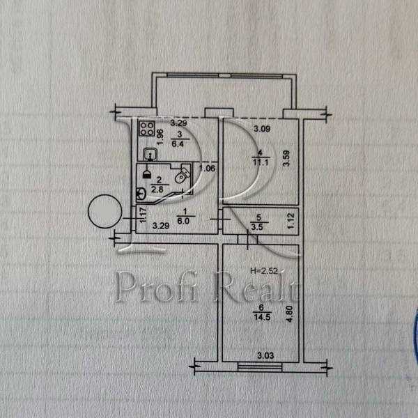 Продажа 2-комнатной квартиры 52 м², Каунасская ул., 4/1