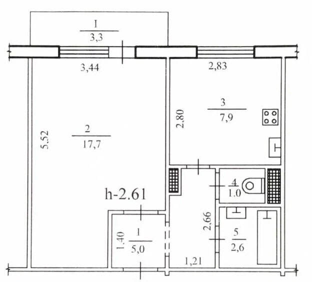 Продажа 1-комнатной квартиры 39 м², Героев Крут ул.