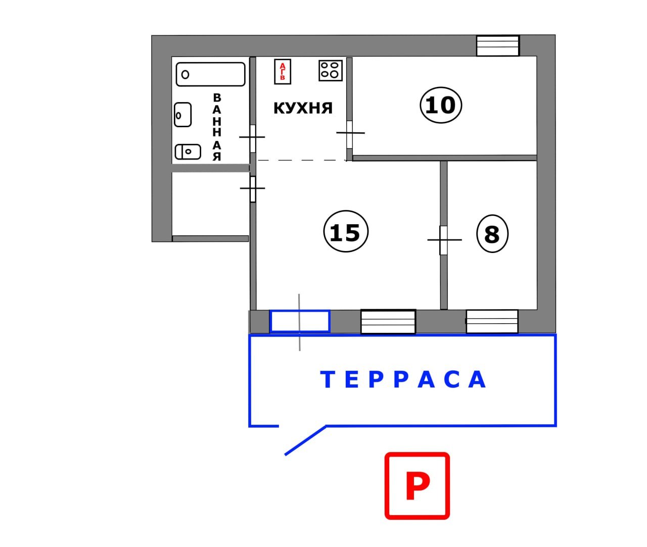 3-кімнатна квартира подобово 55 м², Гоголя вул., 6