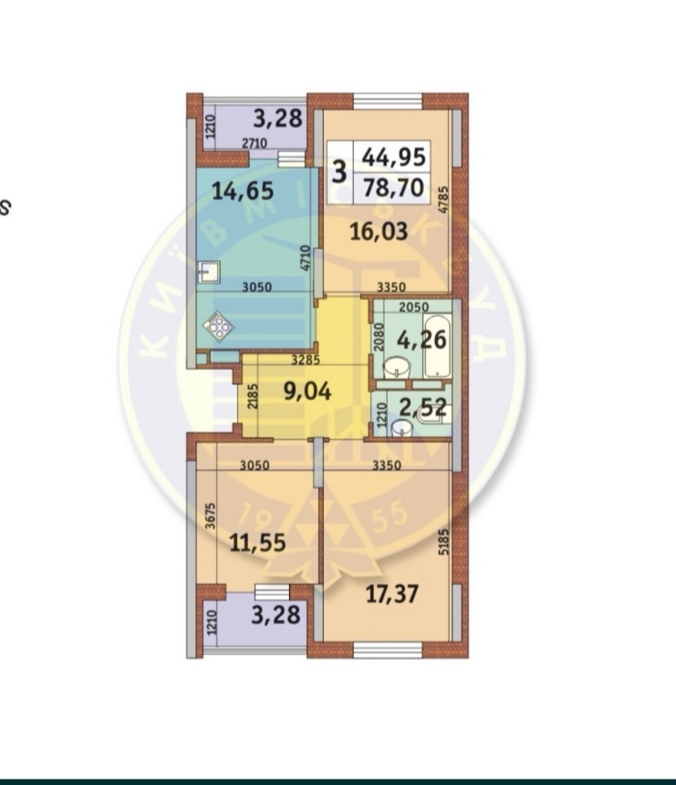 Продаж 3-кімнатної квартири 80 м², Каховська вул., 62