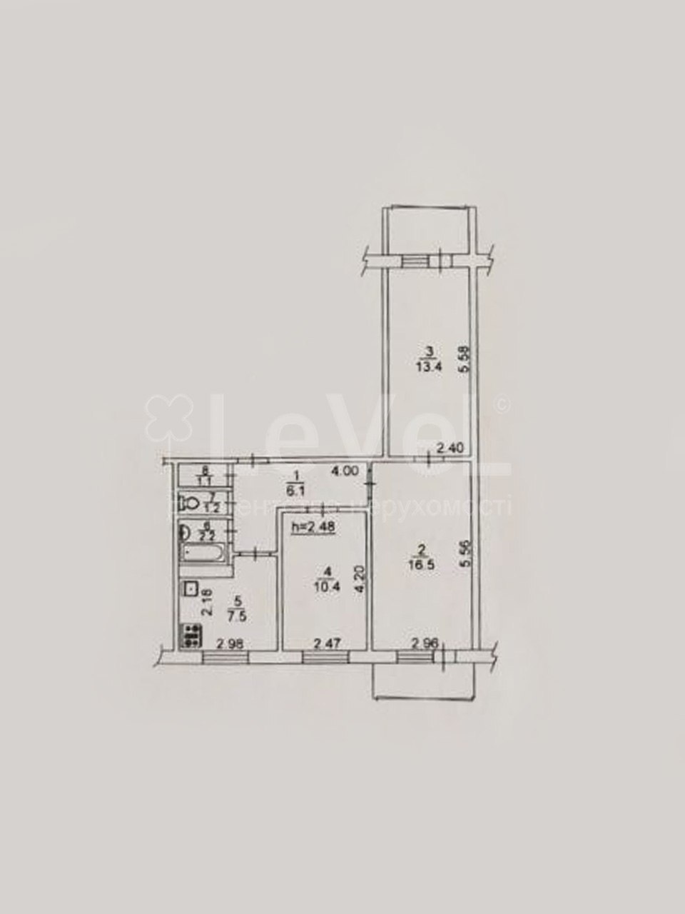 Продажа 3-комнатной квартиры 63 м², Деснянский пер., Лісовий масив. вул. Космонавта Поповича, буд. 4