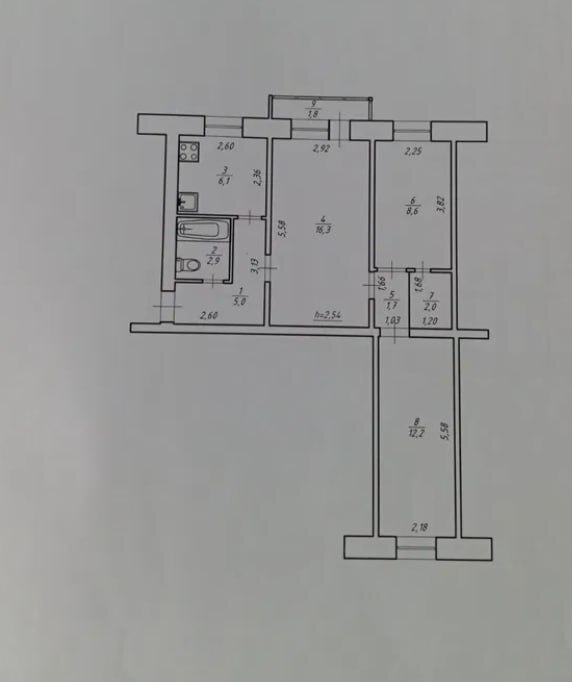 Продаж 3-кімнатної квартири 56.6 м², Тараса Шевченка просп.