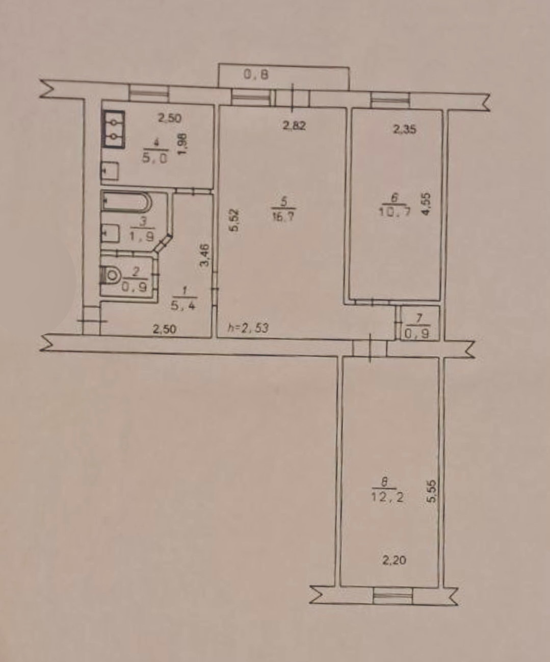 Продаж 3-кімнатної квартири 56 м², Кам'янецька вул.