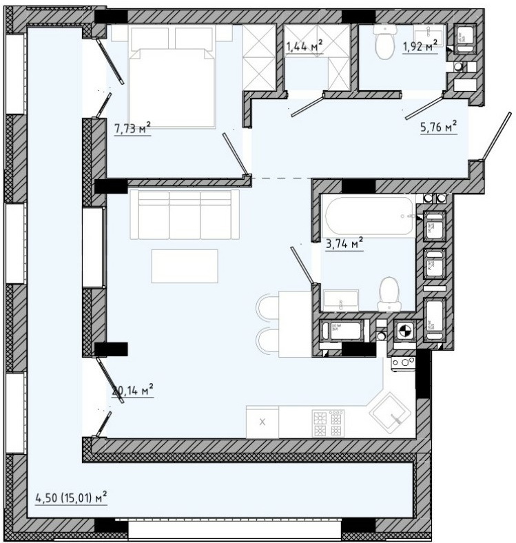 Продажа 2-комнатной квартиры 56.4 м², Стрыйская ул., 322