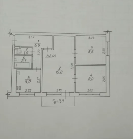 Продажа 3-комнатной квартиры 49 м², Катерины Зеленко ул.