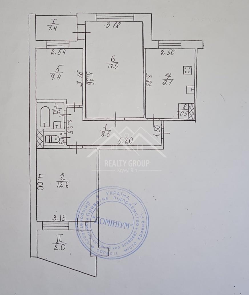 Продаж 3-кімнатної квартири 62 м²