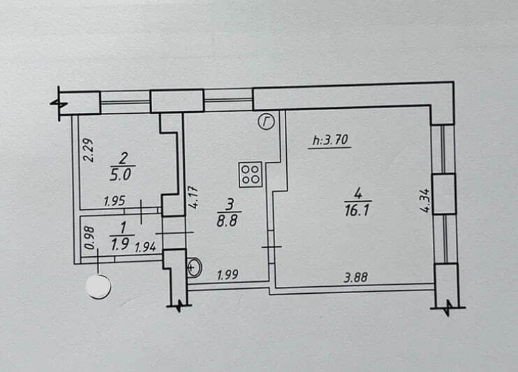 Продажа 2-комнатной квартиры 31 м², Петропавловская ул.