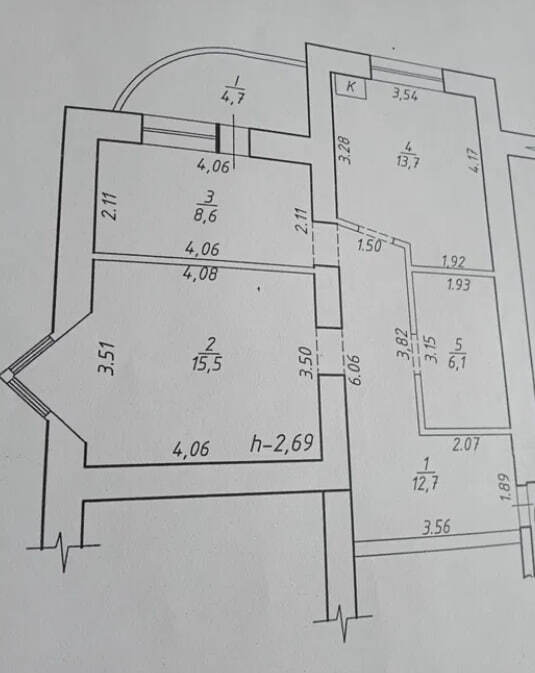 Продажа 2-комнатной квартиры 61 м², Харьковская ул.
