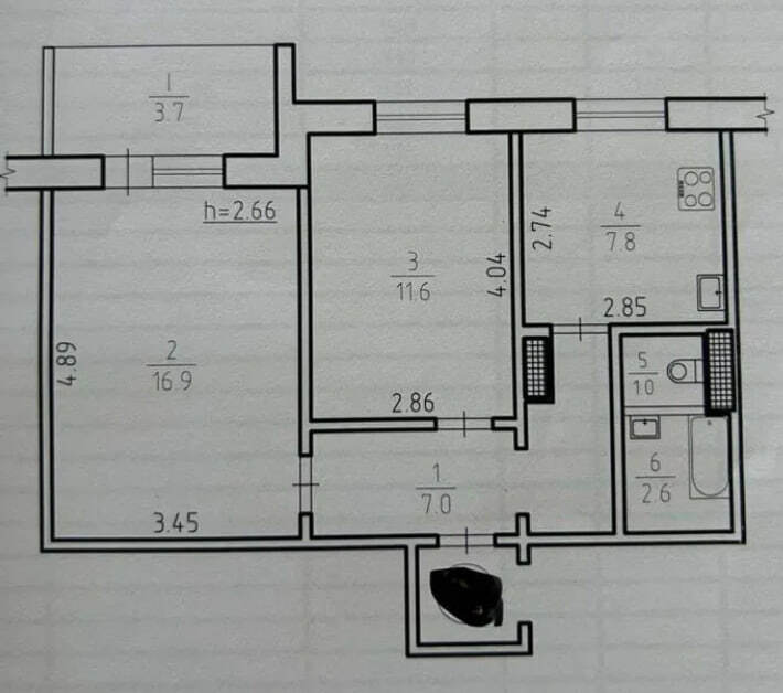 Продажа 2-комнатной квартиры 50 м², Интернационалистов ул.