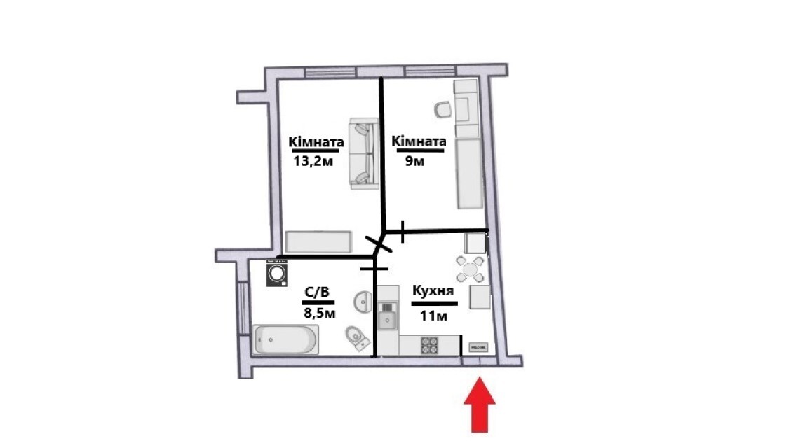 Продажа 2-комнатной квартиры 41.1 м², Юбилейная ул., 5