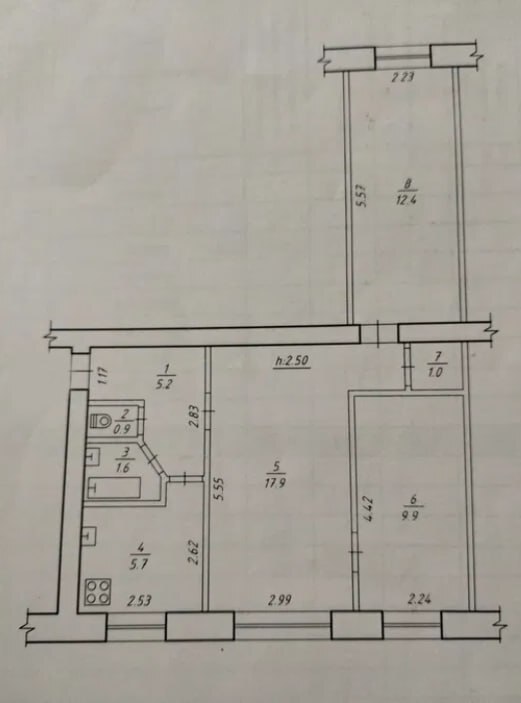 Продаж 3-кімнатної квартири 54.6 м², Тараса Шевченка просп.
