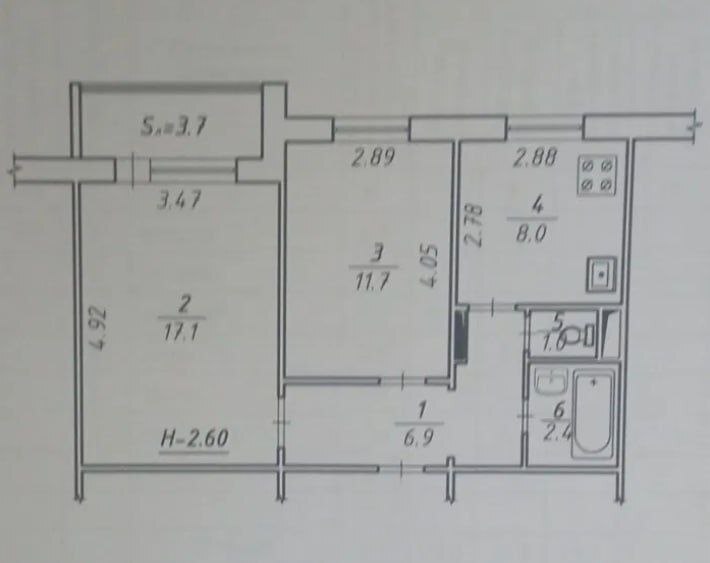 Продажа 2-комнатной квартиры 50.8 м², Михаила Лушпы просп.