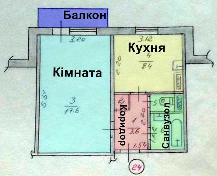 Продажа 1-комнатной квартиры 36 м², Заводська, 22