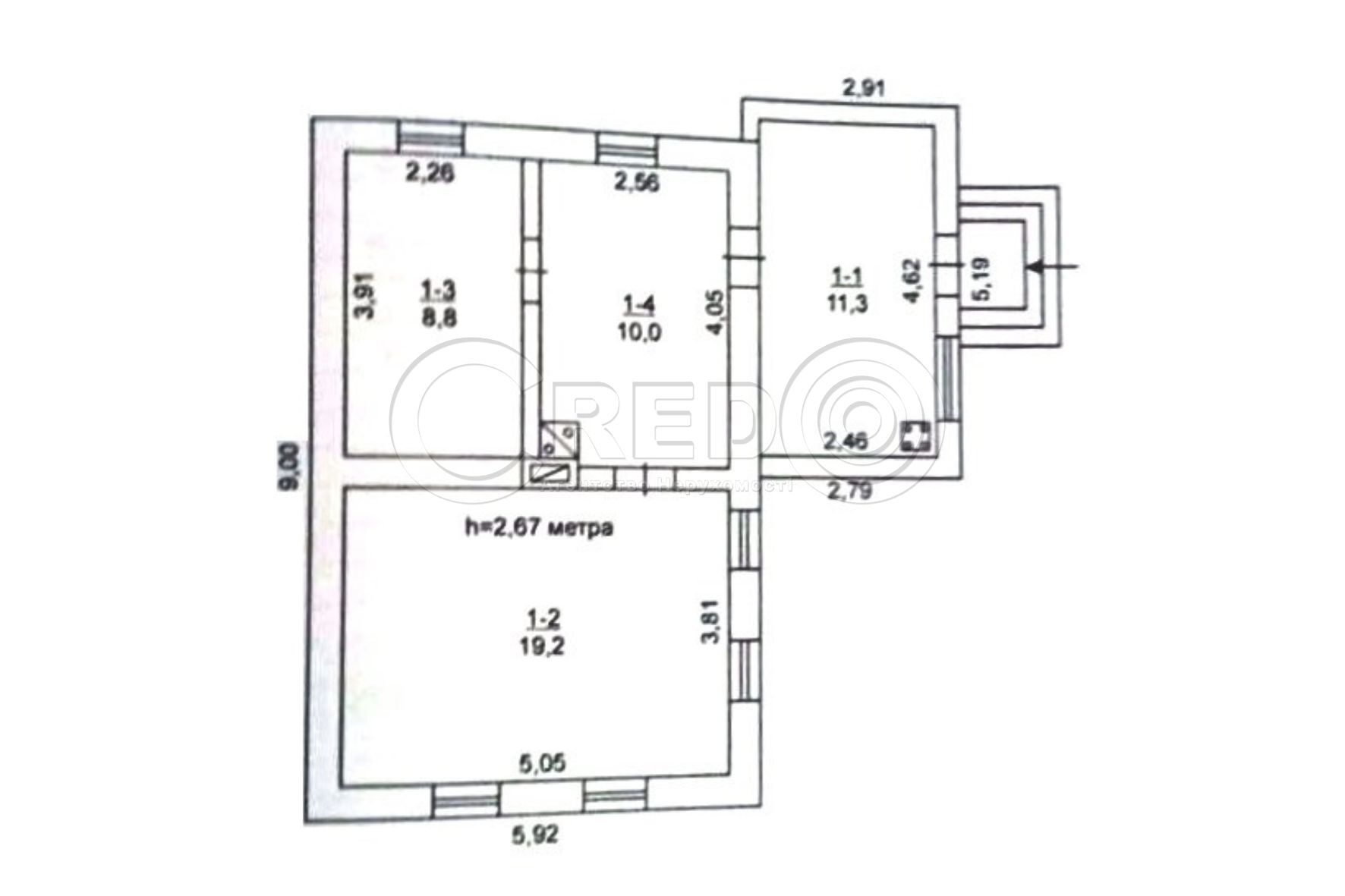 Продаж будинку 49.3 м², Кишинівська вул.