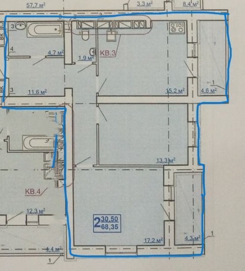 Продажа 2-комнатной квартиры 69 м², Заливная ул.
