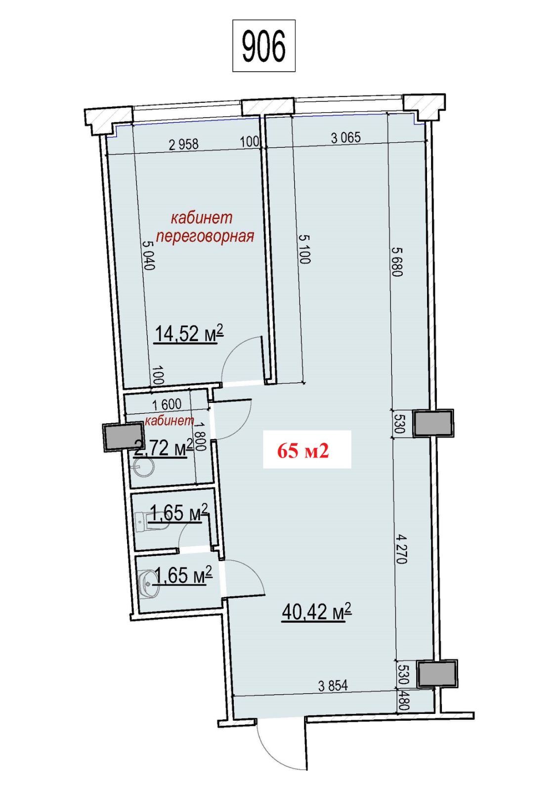 Аренда офиса 65 м², Константиновская ул.