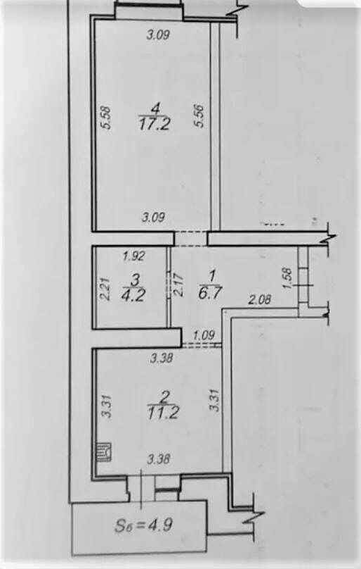 Продажа 1-комнатной квартиры 44.2 м², Луганская ул.