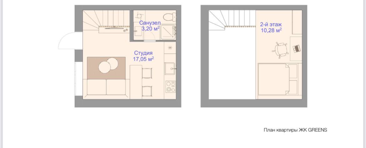 Продажа 1-комнатной квартиры 30 м²