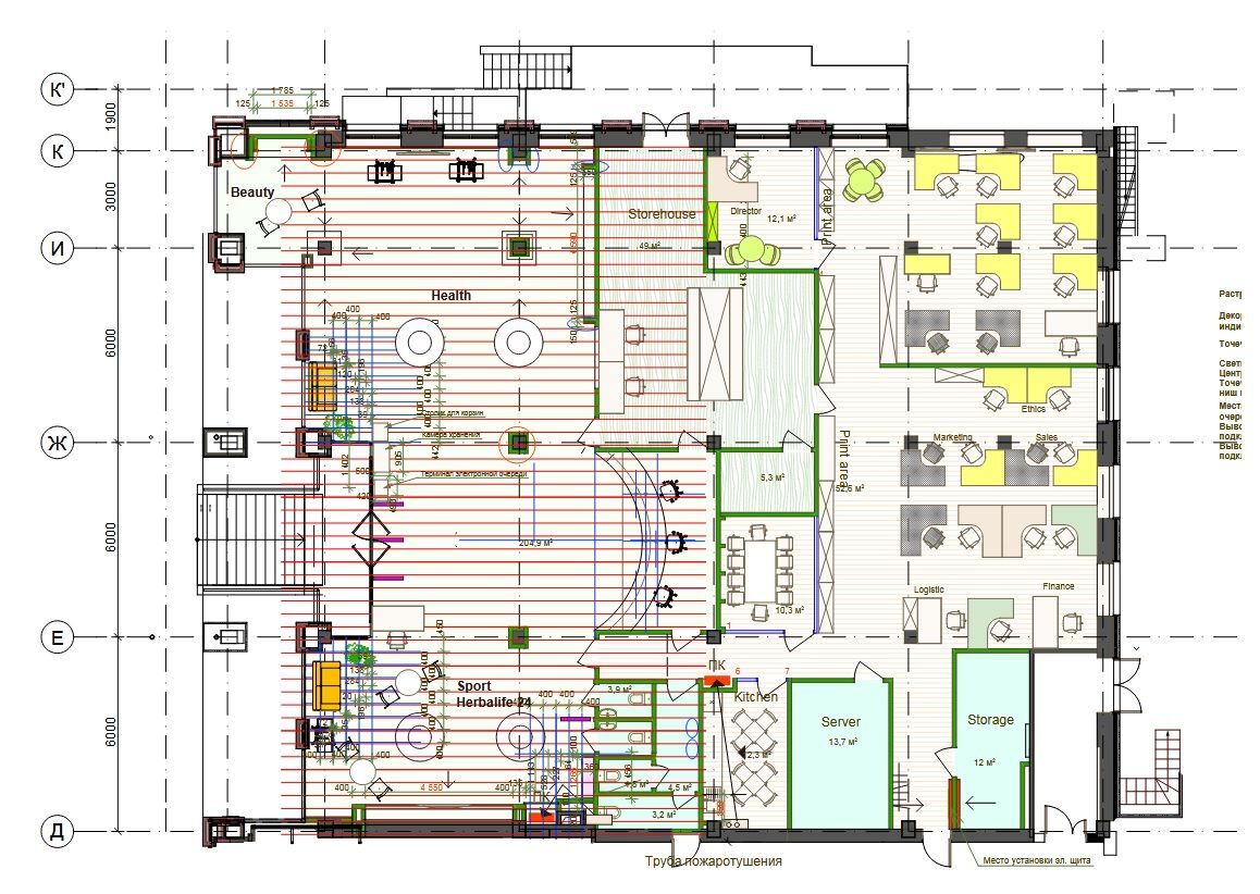 Аренда офиса 517 м², Нижний Вал ул.